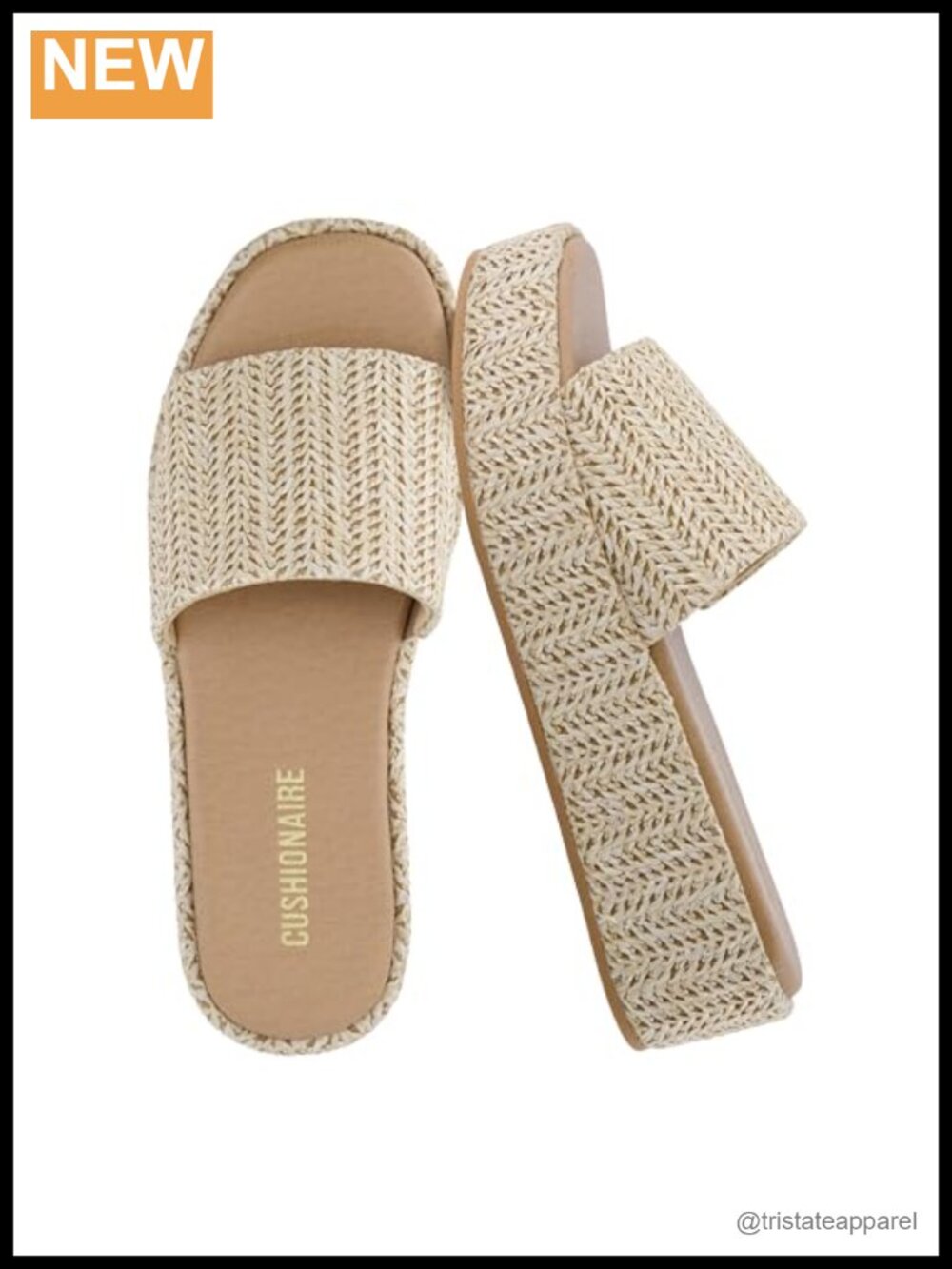 Wide Fit Platform Slide Sandals with Cushioned Footbed